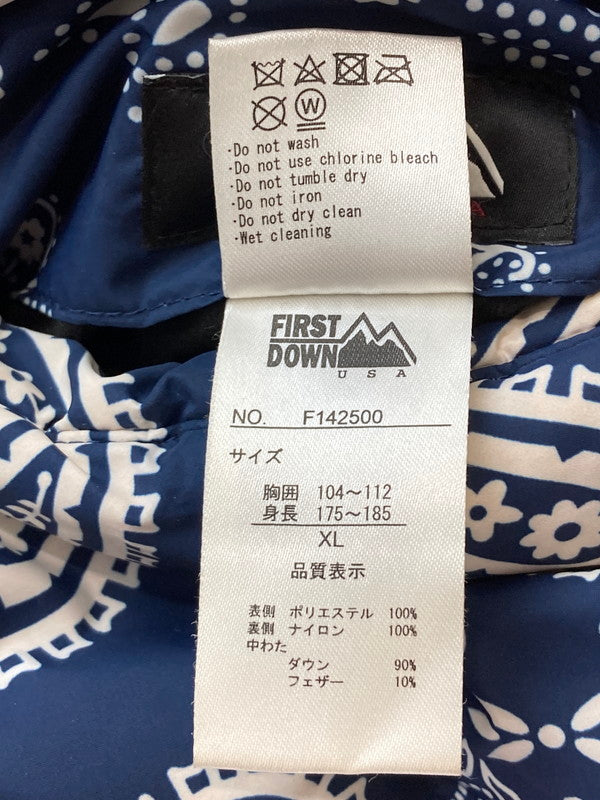 【中古品】【メンズ】  FIRST DOWN ファーストダウン F142500 BUBBLE DOWN JKT BANDANA アウター ダウンジャケット 144-250125-AS-39-min サイズ：XL カラー：ブラック/ネイビー 万代Net店