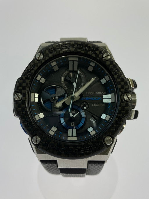 【中古品】【メンズ】 G-SHOCK ジーショック G-STEEL GST-B100 SERIES 電波ソーラーウォッチ GST-B100XA-1AJF メンズ 腕時計 スマートフォンもです  196-250130-em-04-min カラー：ブラック ソーラー電波時計 ブルー文字盤 万代Net店