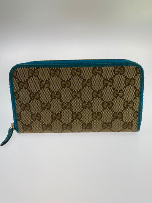 【中古品】【メンズ/レディース】 GUCCI グッチ GGキャンバス ラウンドファスナー 363423  財布 長財布 181-250204-jt-14-min カラー：ブラウン/ブルーグリーン 万代Net店