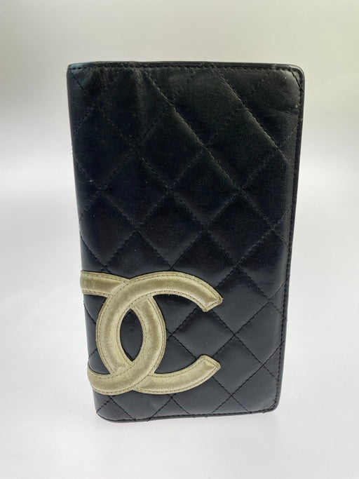 【現状渡し品】【レディース】 CHANEL シャネル ココマーク カンボンライン ラムスキン ロングウォレット 財布 長財布 181-250204-jt-19-min カラー：ブラック 万代Net店