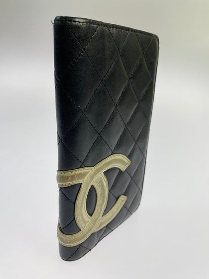 【現状渡し品】【レディース】 CHANEL シャネル ココマーク カンボンライン ラムスキン ロングウォレット 財布 長財布 181-250204-jt-19-min カラー：ブラック 万代Net店