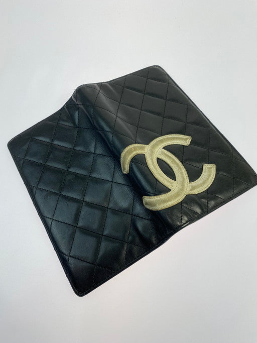 【現状渡し品】【レディース】 CHANEL シャネル ココマーク カンボンライン ラムスキン ロングウォレット 財布 長財布 181-250204-jt-19-min カラー：ブラック 万代Net店