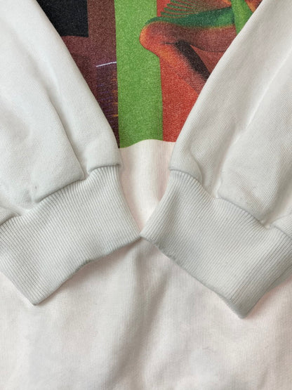 【中古品】【メンズ】 DRIES VAN NOTEN ドリスヴァンノッテン ×MIKA NINAGAWA 20SS CREWNECK SWEAT スウェット トレーナー 141-250125-AS-32-min サイズ：S カラー：ホワイト 万代Net店