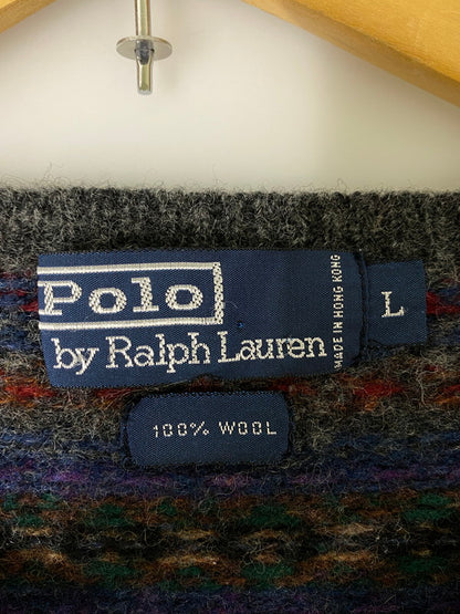 【中古品】【メンズ】 POLO RALPH LAUREN ポロ・ラルフローレン 総柄ニット トップス 146-250126-ks-25-min サイズ：L カラー：マルチカラー 万代Net店