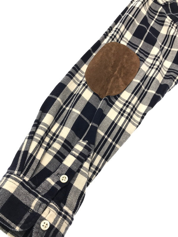 【中古品】【メンズ】 RALPH LAUREN ラルフローレン ELBOW PATCH L/S CHECK SHIRT エルボー パッチ ロングスリーブ チェック シャツ トップス 146-260508-ty-05-tag サイズ：L カラー：ネイビー 万代Net店