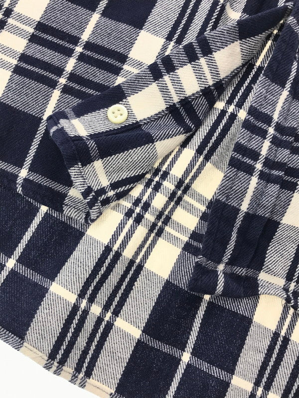 【中古品】【メンズ】 RALPH LAUREN ラルフローレン ELBOW PATCH L/S CHECK SHIRT エルボー パッチ ロングスリーブ チェック シャツ トップス 146-260508-ty-05-tag サイズ：L カラー：ネイビー 万代Net店