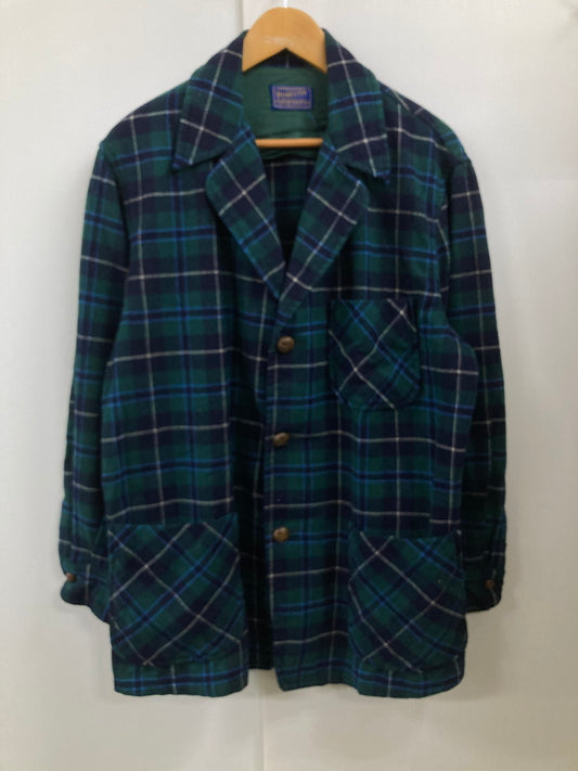 【中古品】【メンズ】 PENDLETON ペンドルトン  50'S 3B WOOL JACKET 50年代 3ボタン ウールジャケット ライトアウター ジャケット 146-250128-jt-20-min サイズ：L カラー：ネイビー/グリーン/チェック柄 万代Net店