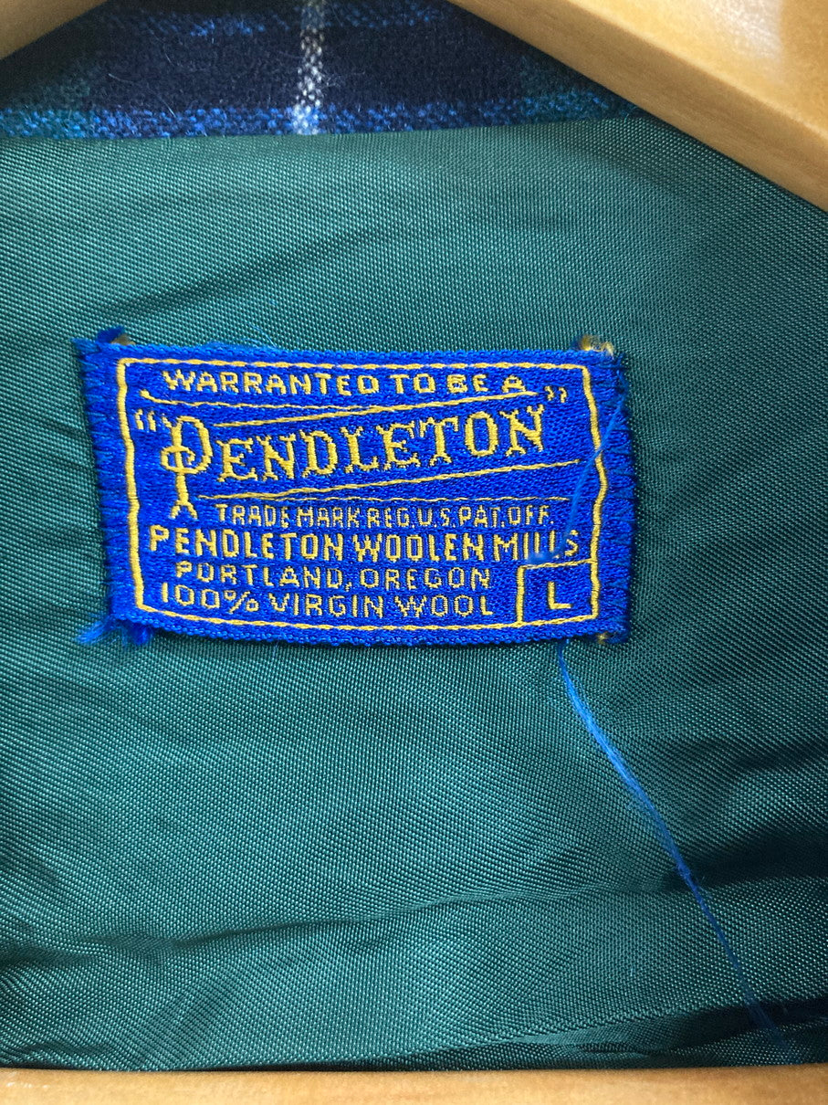 【中古品】【メンズ】 PENDLETON ペンドルトン  50'S 3B WOOL JACKET 50年代 3ボタン ウールジャケット ライトアウター ジャケット 146-250128-jt-20-min サイズ：L カラー：ネイビー/グリーン/チェック柄 万代Net店