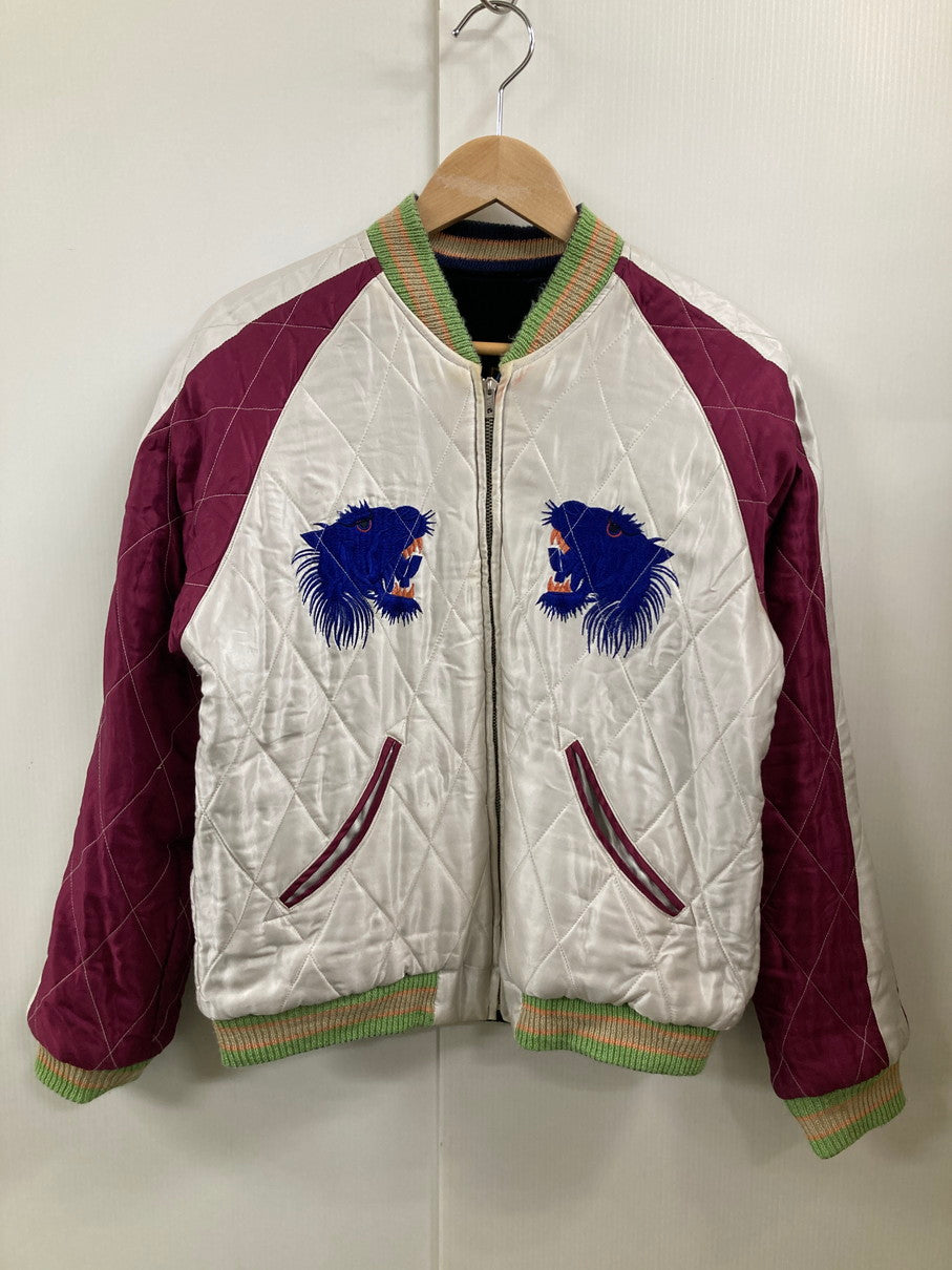 【中古品】【メンズ】  TAILOR 東洋 RIVERSIBLE SOUVENIR JACKET ICELAND×BLUE TIGER TT12064 リバーシブル スーベニア ジャケット  アウター スカジャン 145-250128-jt-01-min サイズ：s カラー：ブラック/ホワイト 万代Net店