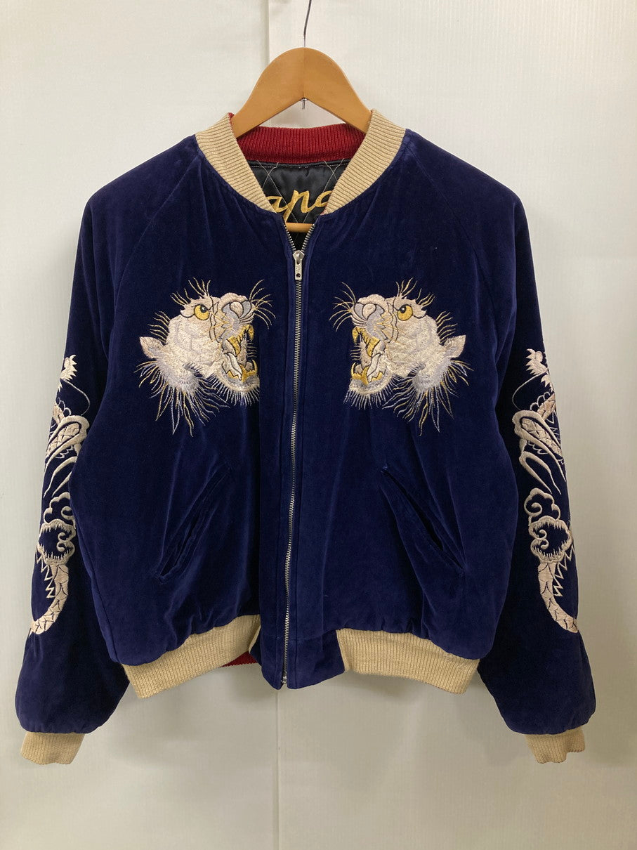 【中古品】【メンズ】  TAILOR 東洋 RIVERSIBLE SOUVENIER JACKET WHITE TIGER×JAPAN MAP  M18427 テイラー東洋 リバーシブル スーベニア ジャケット アウター スカジャン  145-250128-jt-02-min サイズ：M カラー：ネイビー/ブラック 万代Net店