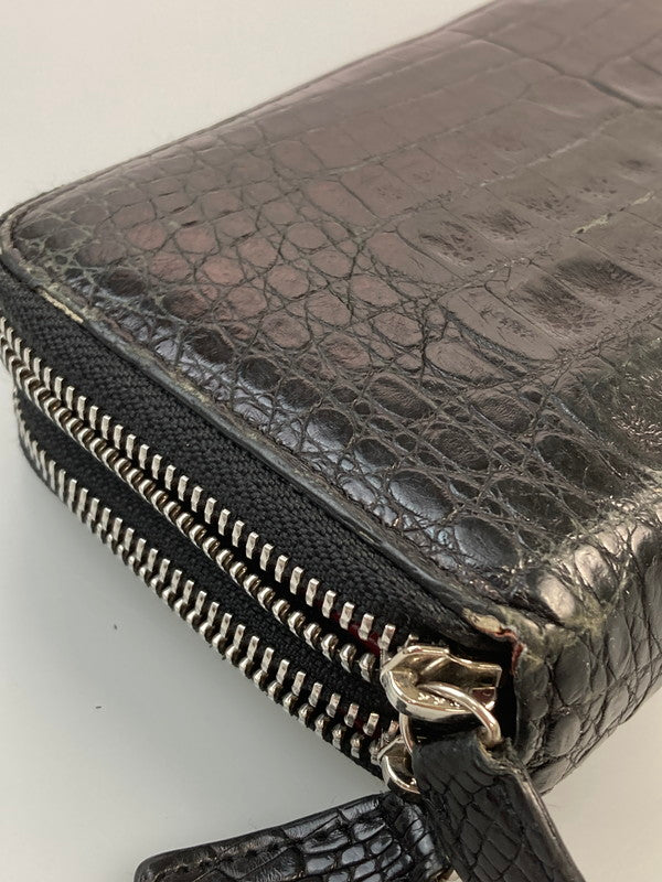 【現状渡し品】【メンズ】 GODANE ゴダン ラウンドジップ ロングレザーウォレット 財布 201-250203-AB-05-min カラー：ブラック 万代Net店