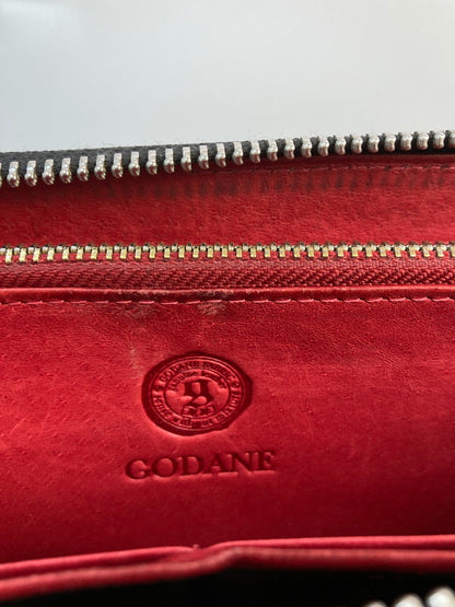 【現状渡し品】【メンズ】 GODANE ゴダン ラウンドジップ ロングレザーウォレット 財布 201-250203-AB-05-min カラー：ブラック 万代Net店