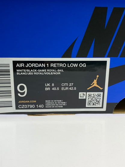 【中古品】【メンズ】 NIKE ナイキ AIR JORDAN 1 RETRO LOW OG GAME ROYAL CZ0790-140 エアジョーダン1 レトロ ロー OG ゲームロイヤル スニーカー メンズ 靴 160-250131-em-25-min サイズ：27cm カラー：ブルー/ホワイト/ブラック 万代Net店