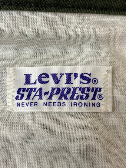 【現状渡し品】【メンズ】 Levi's リーバイス STA-PREST ステイ・プレスト ツイルパンツ 520刻印 USA製 メンズ スラックス アメリカ製 パンツ 157-250131-em-08-min サイズ：29×30 カラー：ダークグリーン 万代Net店