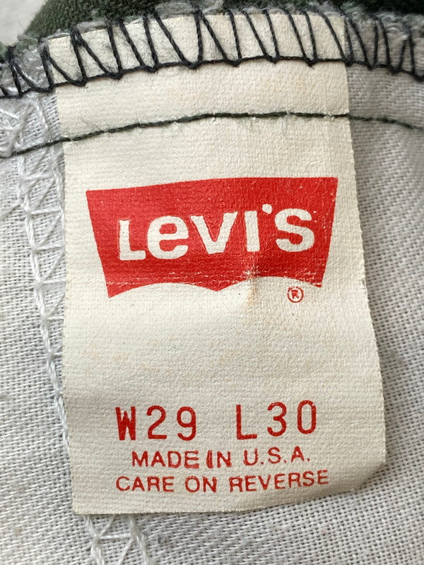 【現状渡し品】【メンズ】 Levi's リーバイス STA-PREST ステイ・プレスト ツイルパンツ 520刻印 USA製 メンズ スラックス アメリカ製 パンツ 157-250131-em-08-min サイズ：29×30 カラー：ダークグリーン 万代Net店