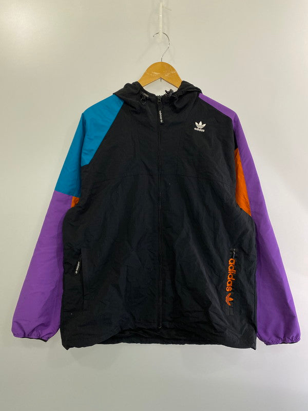 【中古品】【メンズ】 adidas アディダス COLORBLOCK ATHLEISURE CASUAL SPORTS JACKET GC8703 オリジナルス カラーブロック アスレジャー カジュアル スポーツ ジャケット メンズ  148-250131-em-10-min サイズ：L カラー：ブラック 万代Net店