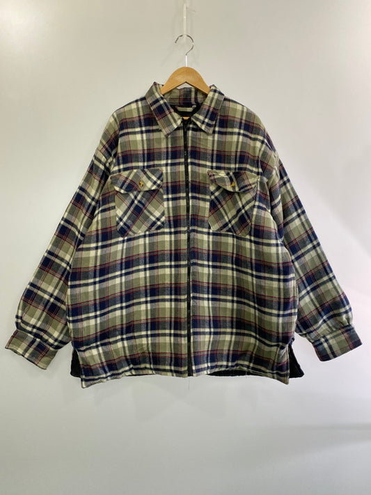 【中古品】【メンズ】  CEDAR HILL シダーヒル CHECK LS JACKET  90S タータンチェック 総柄 裏ボア ジャケット アウター メンズ 146-250131-em-05-min サイズ：XL カラー：グレー/ネイビー 万代Net店