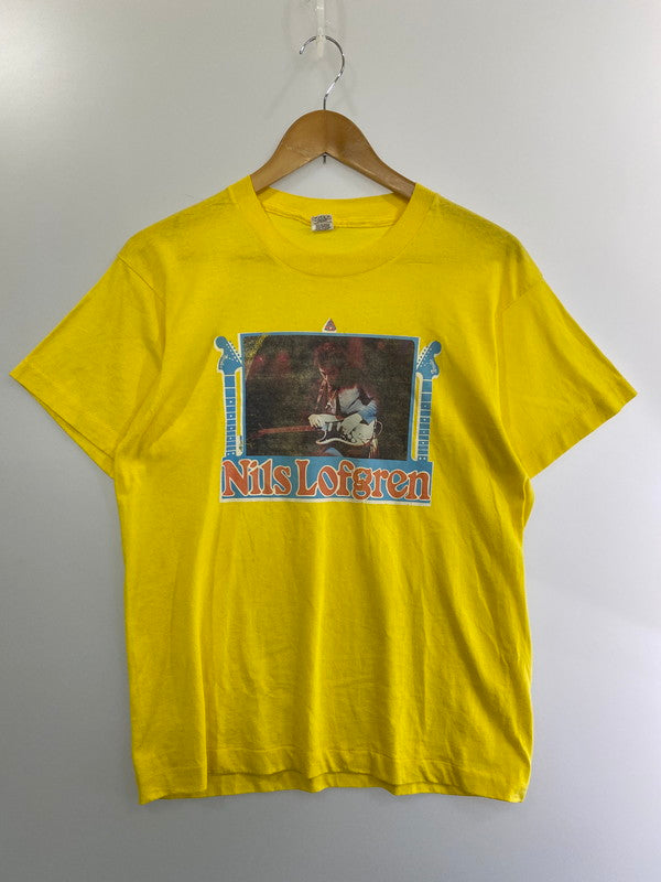 【現状渡し品】【メンズ】 SCREEN STARS スクリーンスターズ NILS LOFGREN SS PRINT TEE 80S USA製 ニルス・ロフグレン プリントTシャツ 80年代 メンズ トップス アメリカ製 146-250131-em-13-min サイズ：L カラー：イエロー 万代Net店