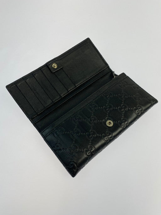 【現状渡し品】【メンズ/レディース】 GUCCI グッチ グッチシマ 二つ折り 長財布 216589 財布 181-250204-jt-15-min カラー：ブラック 万代Net店