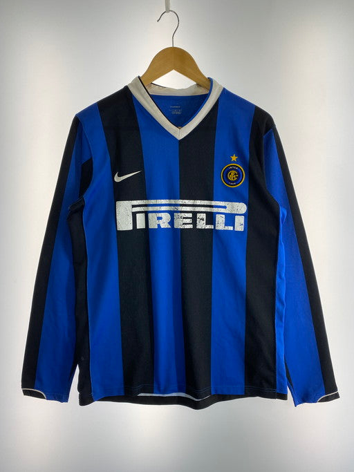 【中古品】【メンズ】  INTER インテル 00S GAME SHIRT ゲームシャツ 長袖シャツ 146-250221-me-13-min サイズ：M カラー：ブラック/ブルー 万代Net店