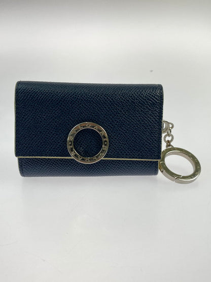 【中古品】【メンズ/レディース】 BVLGARI ブルガリ 6連キーケース キーリング付 290972 キーケース 181-250204-jt-20-min カラー：ネイビー/オフホワイト 万代Net店
