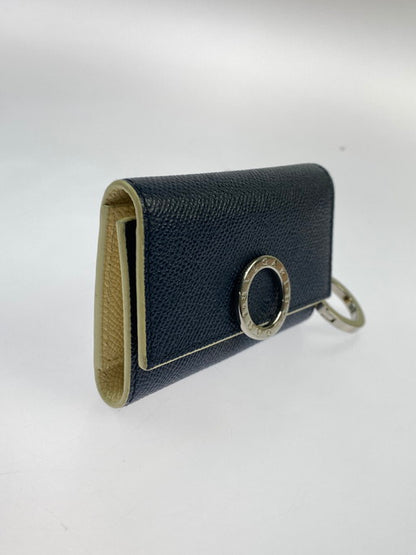 【中古品】【メンズ/レディース】 BVLGARI ブルガリ 6連キーケース キーリング付 290972 キーケース 181-250204-jt-20-min カラー：ネイビー/オフホワイト 万代Net店