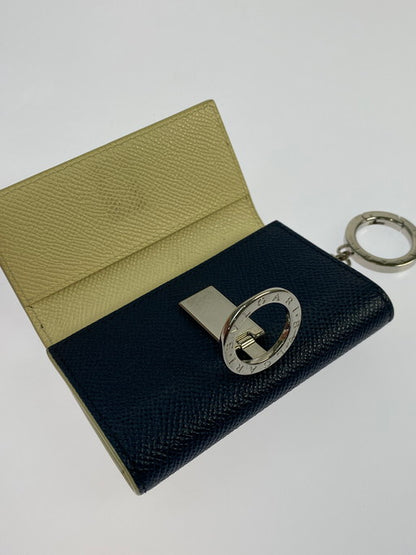 【中古品】【メンズ/レディース】 BVLGARI ブルガリ 6連キーケース キーリング付 290972 キーケース 181-250204-jt-20-min カラー：ネイビー/オフホワイト 万代Net店
