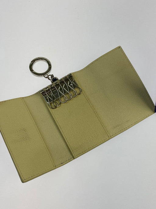 【中古品】【メンズ/レディース】 BVLGARI ブルガリ 6連キーケース キーリング付 290972 キーケース 181-250204-jt-20-min カラー：ネイビー/オフホワイト 万代Net店