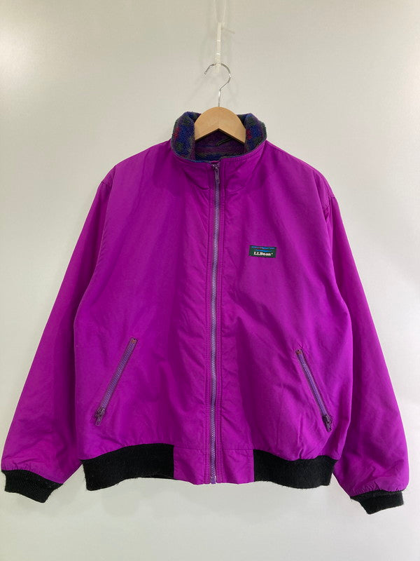 【中古品】【メンズ】 L.L.Bean エルエルビーン 80-90'S WARM UP JACKET 80～90年代 ウォームアップジャケット 裏地フリース ナイロンジャケット メンズ アウター 146-250205-em-03-min サイズ：M カラー：レッドパープル 万代Net店