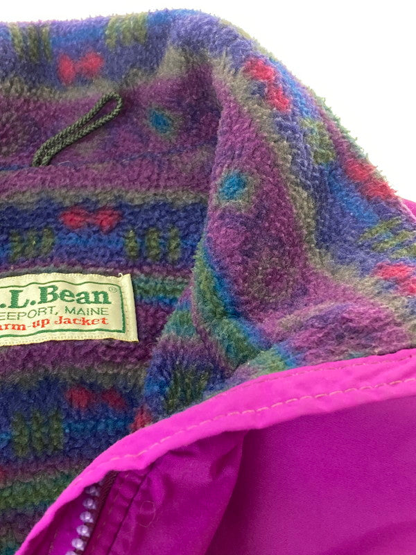 【中古品】【メンズ】 L.L.Bean エルエルビーン 80-90'S WARM UP JACKET 80～90年代 ウォームアップジャケット 裏地フリース ナイロンジャケット メンズ アウター 146-250205-em-03-min サイズ：M カラー：レッドパープル 万代Net店