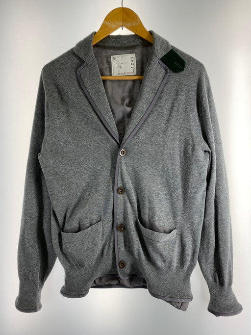 【中古品】【メンズ】 Sacai サカイ COTTON CARDIGAN 17-01249M コットンカーディガン トップス 140-250214-yn-20-min サイズ：1 カラー：グレー 万代Net店