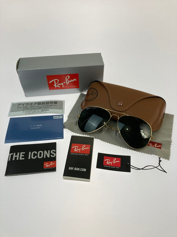 【中古品】【メンズ】 Ray-Ban レイバン AVIATOR LARGE METAL II RB3026 アビエーター ラージ メタル2 サングラス アイウェア 203-250213-jt-11-min サイズ：62□14 140 カラー：ゴールド/ブラック 万代Net店