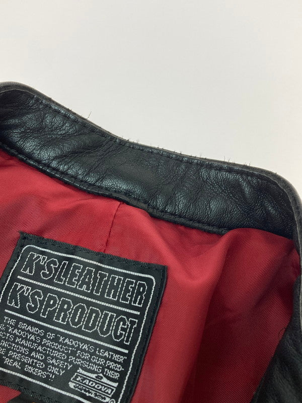 【中古品】【メンズ】  K’S LEATHER ケーズレザー RIDERS JACKET  LDNKLS3 カドヤ ライダースジャケット メンズ バイク用 レザージャケット アウター 145-250205-em-17-min サイズ：M カラー：ブラック 万代Net店