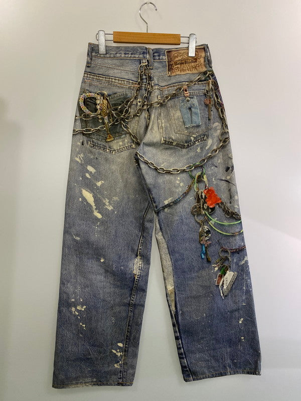 【中古美品】【メンズ】 ACNE STUDIOS アクネストゥディオズ 24SS TROMPE L’OEIL KEY CHAIN PRINT BAGGY DENIM PANTS  デニムパンツ 152-250209-ks-17-min サイズ：42 カラー：インディゴ 万代Net店