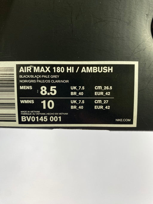 【中古品】【メンズ】 NIKE ナイキ ×AMBUSH BV0145-001 AIR MAX 180 HI AMBUSH 靴 シューズ 160-250212-ks-03-min サイズ：26.5cm カラー：BLACK/BLACKーPALE GREY 万代Net店