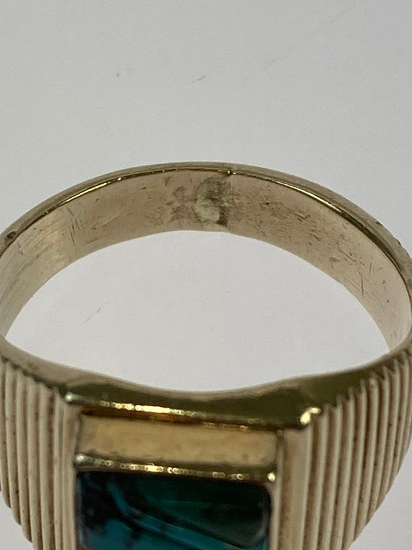 【中古品】【メンズ/レディース】  ZUNI GOLD RING ズニ族 ゴールド リング 指輪 191-250213-jt-03-min サイズ：14号 カラー：ゴールド 万代Net店