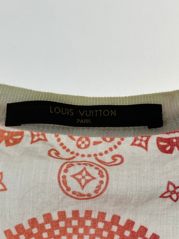 【中古品】【メンズ】 LOUIS VUITTON ルイ・ヴィトン × FRAGMENT DESIGN フラグメントデザイン BANDANA MULTI COLOR S S TEE バンダナ マルチカラー Tシャツ 春夏  141-250205-em-16-min サイズ：L カラー：ホワイト 万代Net店