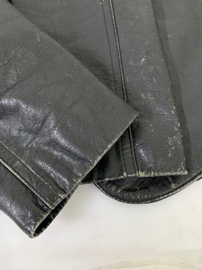 【現状渡し品】【メンズ】 USED DESIGN LEATHER JACKET デザイン レザージャケット アウター 146-250307-me-36-min サイズ：M カラー：ブラック 万代Net店