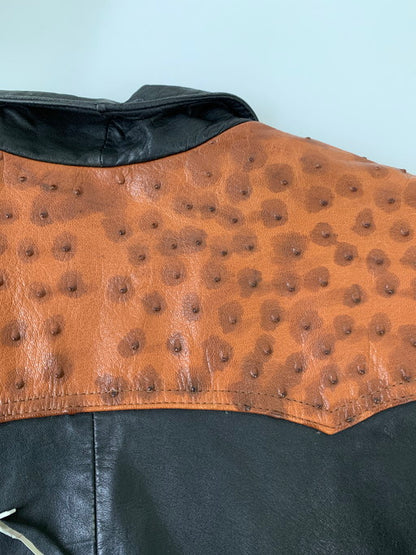 【現状渡し品】【メンズ】 USED DESIGN LEATHER JACKET デザイン レザージャケット アウター 146-250307-me-36-min サイズ：M カラー：ブラック 万代Net店