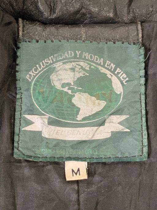 【現状渡し品】【メンズ】 USED DESIGN LEATHER JACKET デザイン レザージャケット アウター 146-250307-me-36-min サイズ：M カラー：ブラック 万代Net店