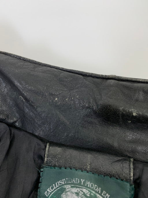 【現状渡し品】【メンズ】 USED DESIGN LEATHER JACKET デザイン レザージャケット アウター 146-250307-me-36-min サイズ：M カラー：ブラック 万代Net店