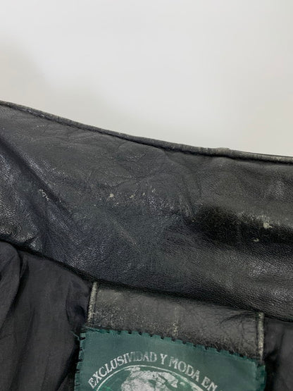 【現状渡し品】【メンズ】 USED DESIGN LEATHER JACKET デザイン レザージャケット アウター 146-250307-me-36-min サイズ：M カラー：ブラック 万代Net店