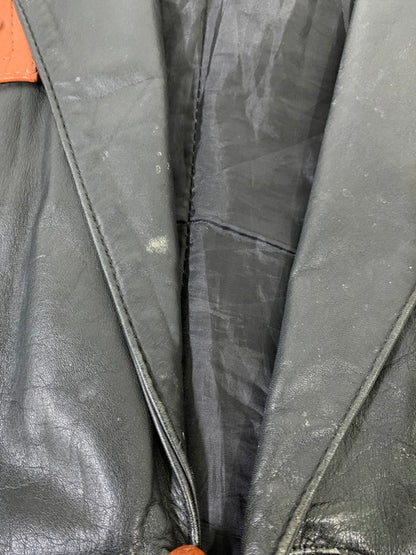 【現状渡し品】【メンズ】 USED DESIGN LEATHER JACKET デザイン レザージャケット アウター 146-250307-me-36-min サイズ：M カラー：ブラック 万代Net店