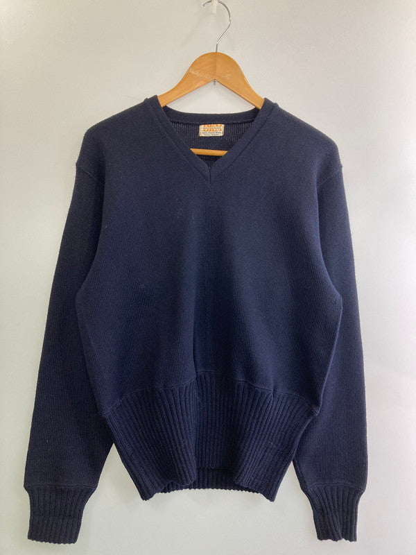 【現状渡し品】【メンズ】  DETROIT KNITTING MILLS 50-60'S レタードセーター 146-250222-ks-02-min サイズ：不明 カラー：ネイビー 万代Net店