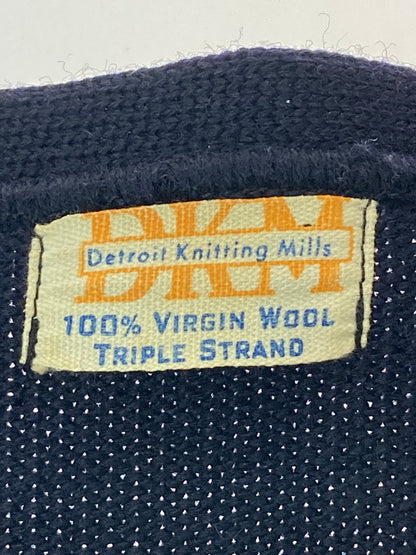 【現状渡し品】【メンズ】  DETROIT KNITTING MILLS 50-60'S レタードセーター 146-250222-ks-02-min サイズ：不明 カラー：ネイビー 万代Net店