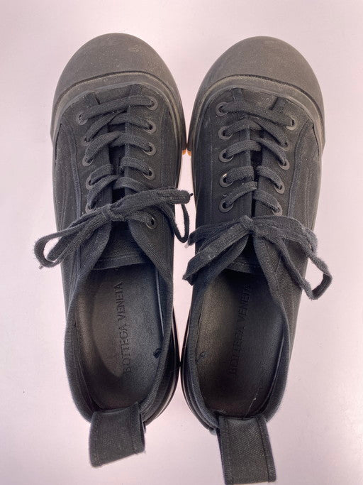 【中古品】【メンズ】 BOTTEGAVENETA ボッテガヴェネタ VULCAN SNEAKERS CANVAS BLACK キャンバススニーカー 靴 183-250214-yn-05-min サイズ：45 カラー：ブラック 万代Net店