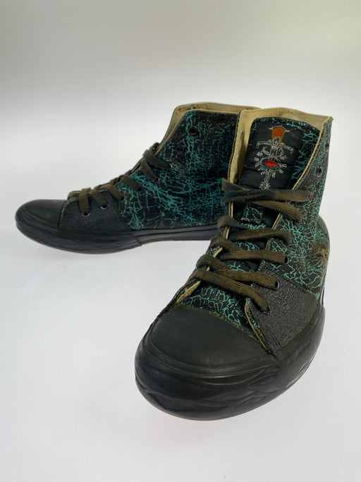 【現状渡し品】【メンズ】 SKATE RAGS スケートラグス 80-90S HI TOP SNEAKER 靴 シューズ スニーカー 162-250211-AS-19-min カラー：ブラック/グリーン系 万代Net店