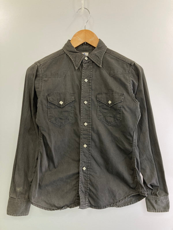【中古品】【メンズ】 Wrangler ラングラー BLUEBELL 60S STUDS SHIRT BLACK 縦ベル スタッズ シャツ 長袖シャツ メンズ ウエスタンシャツ 146-250205-em-22-min サイズ：16 カラー：ブラック 万代Net店