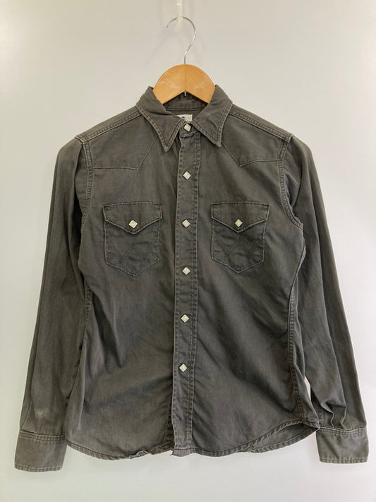 【中古品】【メンズ】 Wrangler ラングラー BLUEBELL 60S STUDS SHIRT BLACK 縦ベル スタッズ シャツ 長袖シャツ メンズ ウエスタンシャツ 146-250205-em-22-min サイズ：16 カラー：ブラック 万代Net店