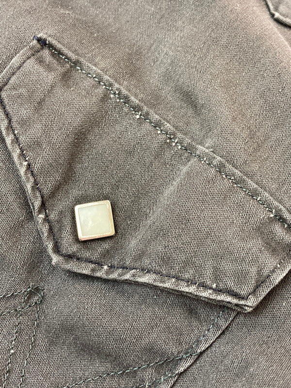 【中古品】【メンズ】 Wrangler ラングラー BLUEBELL 60S STUDS SHIRT BLACK 縦ベル スタッズ シャツ 長袖シャツ メンズ ウエスタンシャツ 146-250205-em-22-min サイズ：16 カラー：ブラック 万代Net店